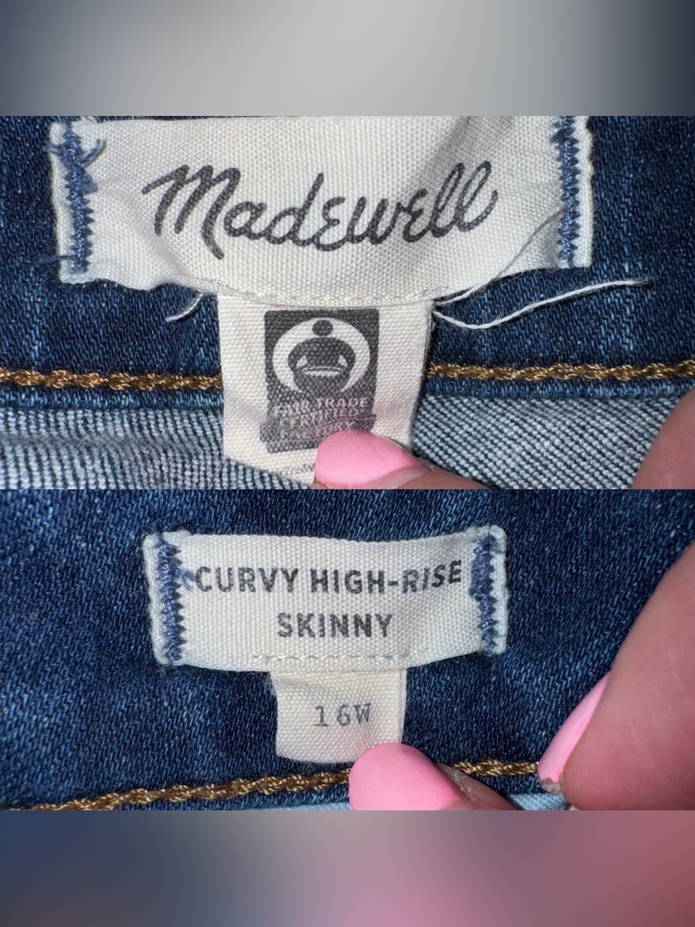 MADEWELL Curvy High-Rise Skinny Jeans in Lanette Wash Plus Size 16W - Picture 11 of 13
